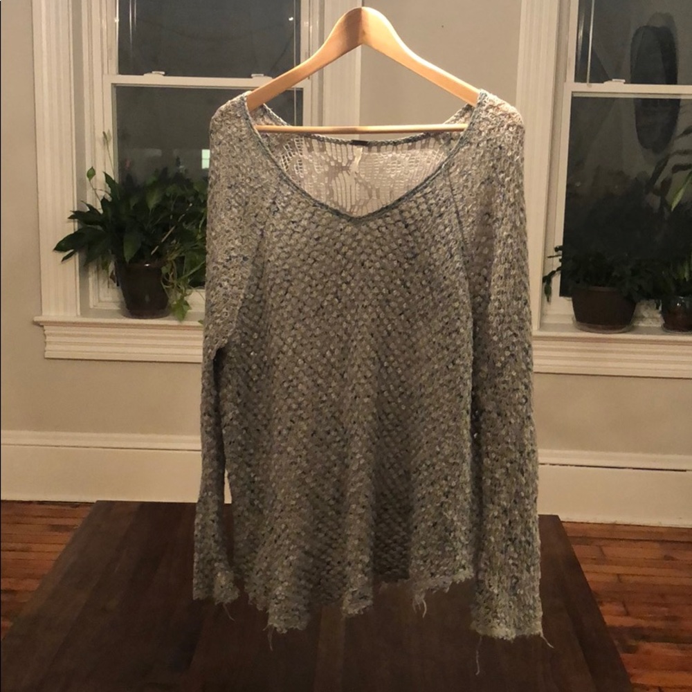 Free people Knit oversized sweater with lace back